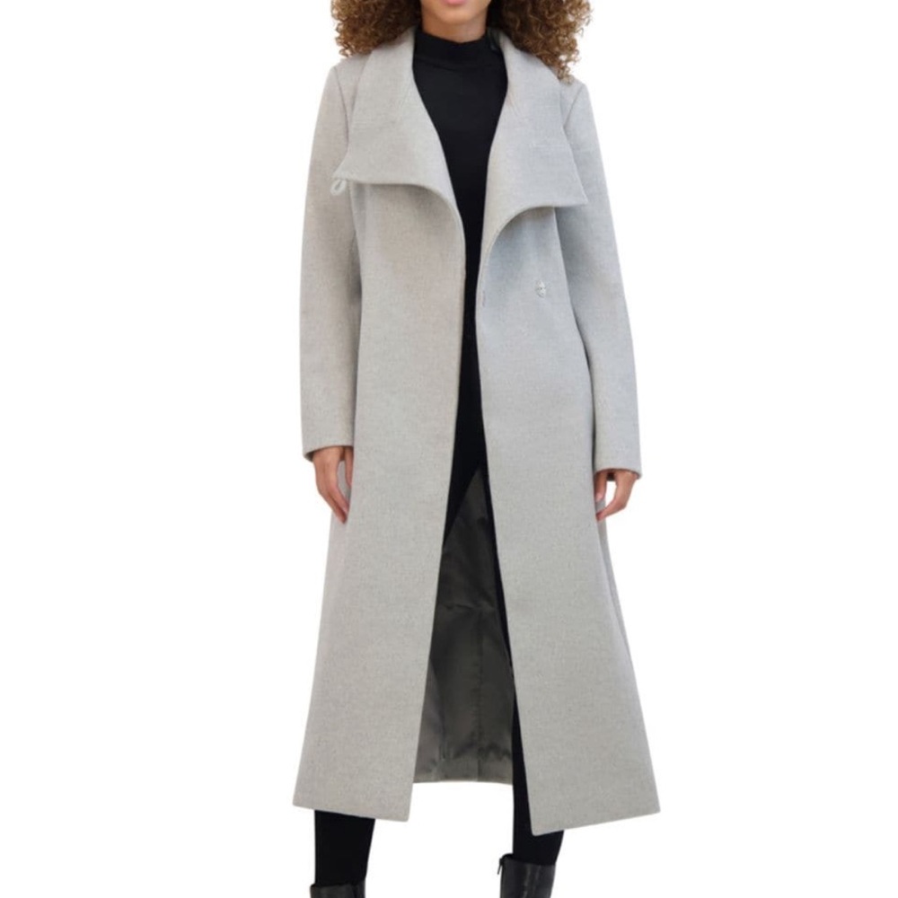 Kenneth Cole Belted Wool Blend Belted Coat